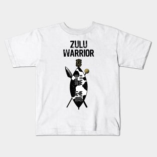 Zulu Warrior Shield Cow Hide Spear Knobkerrie South Africa Kids T-Shirt